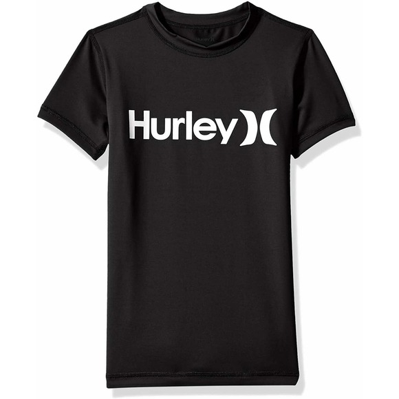 Hurley Kids Boys Youth One and Only Surf Rashguard Shirt UPF 50+ Sun Protection - Picture 1 of 3